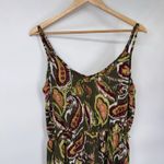 Earthbound Trading High Low Dress Womens Medium Green Paisley Hippie Boho Photo 5