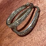 Chrystina Chrystal Sparkling Hoop Earrings Fine silver plated Silver Photo 8