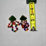None Vintage Beaded Loop Dangle Earrings Photo 2