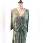 Roz & Ali  Green and White Long Sleeve Dress Size 3X Photo 10