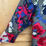 Fossil  Grey 100% Silk Sheath Dress with Bold Multicolor Floral Print Photo 5