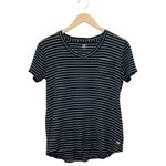 ALBION FIT Albion Basic V Neck Tee Black White Stripe Pocket Short Sleeve T Shirt Sz Small Photo 1