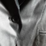 INC I.N.C Black Pleather Jacket With Puffed Sleeves Photo 4