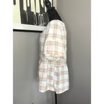 Pilcro and the Letterpress Pilcro Anthropologie Fringe Peplum Plaid Short Sleeve Blouse Boho Festival Small Photo 6