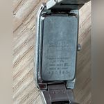 Seiko  Very Rare Ladies Watch Elevated Cut Crystal Black Dial Stainless Bracelet Photo 9