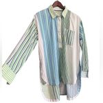 Maeve Anthropologie Alix Henley Blouse Striped Button Up Tunic Women Small Photo 4