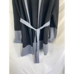 Elan  Belted Color Block Cardigan in Black Grey Size Medium Photo 3