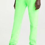 Good American Sweatpants Womens 7 4XL Pants Boyfriend Neon Green Cotton NWT Photo 0