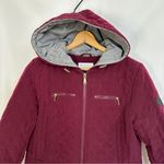 Laundry by Shelli Segal Jacket Coat Womens Large Quilted Red Burgundy Winter Photo 1