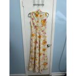 Vintage It's Better Maxi Dress Small Orange Hawaiian Floral A Photo 3