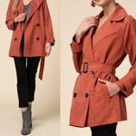 Entro Faux Suede‎ Double Breasted Trench Coat Photo 7