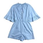Sandro Rosalyn Colorblock Light Blue Short Sleeve Romper Women’s S Photo 8