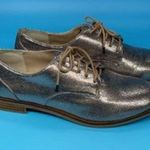 Steve Madden Women’s Addan Gold Oxfords Metallic Lace Up Flats Shoes Size 6 Photo 4