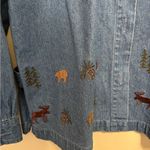 CJ Banks Denim Shirt with Embroidered Wildlife Blue Size XL Photo 6