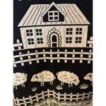 Y2K Folk Farmhouse Woven Checks Sheep Hearts Fringe Open Front Boho Cottagecore Black Size L Photo 10