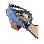 Sole Society Jordenya Women's Sandals Size 8.5M Denim Ankle Strap Fringe Blue Photo 6