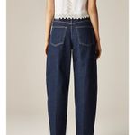 J.Crew  Petite Barrel Jean in Rinse Wash CK265 Size 26P Dark Wash Barrel Leg Photo 9