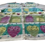 In Stitches by Eagle Eye Vintage Cardigan Sweater Pastel Large Kites Hearts Star Photo 4