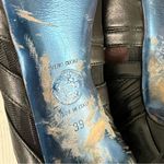 Versace Black Leather Mesh Heels Photo 6