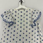 Jennifer Grace Jennifer & Grace Floral Embroidered Cap Sleeve Ruffle Blouse Large White Photo 8