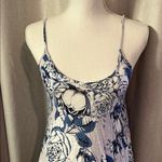 Floral Lace Trim Women’s Top Blue Photo 1