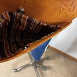 Tuci Italia Reptile Embossed Tan Leather Crossbody Shoulder Bag 12.5"x 11.25" Yellow Photo 4