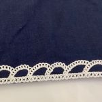 Christian LaCroix Linen Blue White Scallop Embroidered Smocked Crop Top - L NWT Photo 9