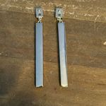 Rachel Roy  long mother of pearl dangle bar earrings Photo 3