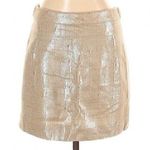 J.Crew COLLECTION Solid Gold / Tan Metallic Shiny Mini Skirt Party Cocktail 2 Photo 0