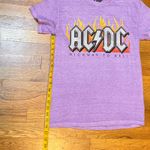 AC DC Highway Women Small Cotton Purple Fire Flames Print Band Tee Shirt Grunge Photo 2