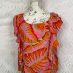 Cynthia Rowley  Tropical Floral Ruffle Rayon Blouse Size S NWT Photo 3
