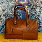 Unbranded Brown Studded Satchel Handbag w Crossbody Strap Photo 0