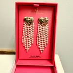 House of Harlow NWT  1960 Gold Tone Heart & Faux Pearl Fringe Drop Earrings Photo 1