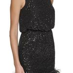 Eliza J NWT Feather-Hem Sequin Dress Photo 0