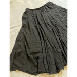 Women's Vintage Goth Victorian Black Krinkled MIDI Skirt Large Photo 3