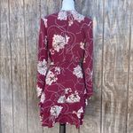 New UGUEST Burgundy & Cream Floral Long Sleeve V Photo 6