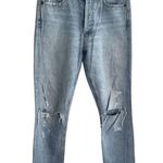 AGOLDE Light Blue Ripped Straight Buttonfly Jeans Size 24 ladies distressed chic Photo 0