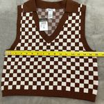 Rue 21 💜NWT  Brown Checkered Sweater Vest, XL Photo 3