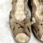 Fly London  Yadi Peep Toe Leather Wedge Sandal Sz 8.5 Photo 8