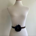 Hollister 🌺🌺 Leather Belt with Decorative Blue Flower and Gemstones Photo 2