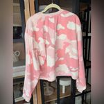 Adidas pink camo sweatshirt crewneck pullover striped embroidered logo pastel Photo 2