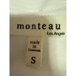 Monteau Women's White Sleeveless Ribbed Knit Zip Peplum Tank Blouse Top Size S Photo 2