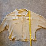 Andthewhy Size Small Crop Top Waffle Knit Acid Washed Collar Pocket Photo 3
