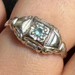 Aquamarine ring Blue Size 7 Photo 0