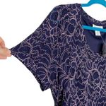 Motherhood Maternity NWT Lace Side Ruched Navy Blue & Pink Gender Reveal Dress Photo 2