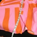 Bold Geometric Print Wrap Midi Dress Orange Pink Long Sleeve Shirt Dress S Photo 5