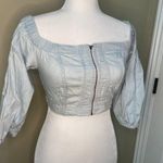 Urban Outfitters  BDG Balloon Sleeve Faded Denim Crop Top - S Photo 1