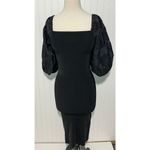 Flying Tomato  Puff‎ Sleeve Square Neck Bodycon Midi Dress Size Medium Black Photo 1