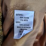 Chaus Tan/White/Blue Paisley Button Down Long Wool Blend Blazer Size 10‎ Tan Photo 4