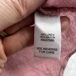 Cato  XL Top Linen Blend Lagenlook Oversized Roll Tab Sleeve V-Neck Boho Resort Photo 5